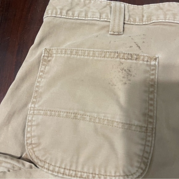 Carhartt Carpenter Tan Khaki Pants Distressed Painted Work Wear Men’s 36x32 - Picture 10 of 10